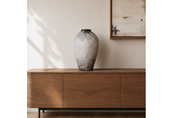 Nerio El Yapımı Dekoratif Terracotta Vazo - 40 cm